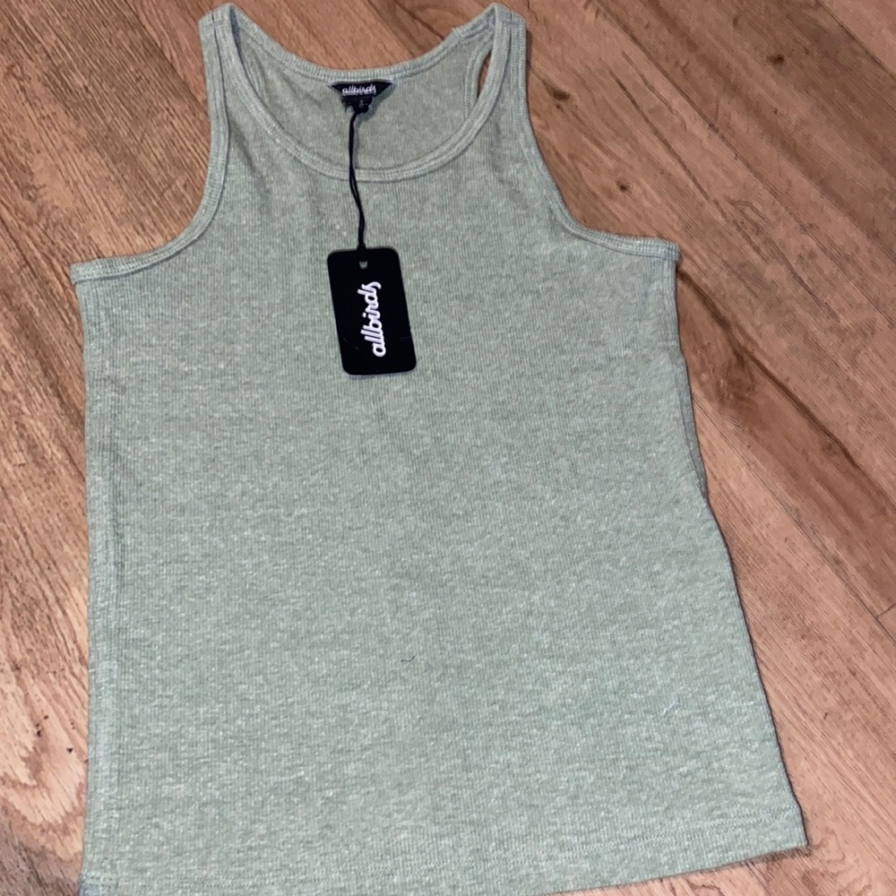 BNWT ALL BIRDS PALE MOSS GREEN  RACERBACK TANK TOP WOMENS SIZE SMALL